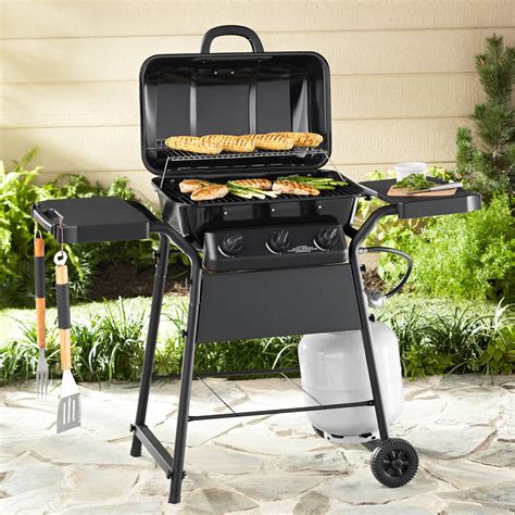 this basic-but-far-from-boring model offers two stainless steel burners, a total cooking area of 458-square-inches and porcelain-enameled cooking grates and Flavorizer bars. . Walmart gas grills